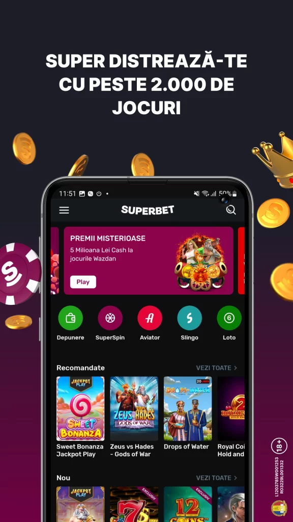 Aplicatia de mobil Superbet