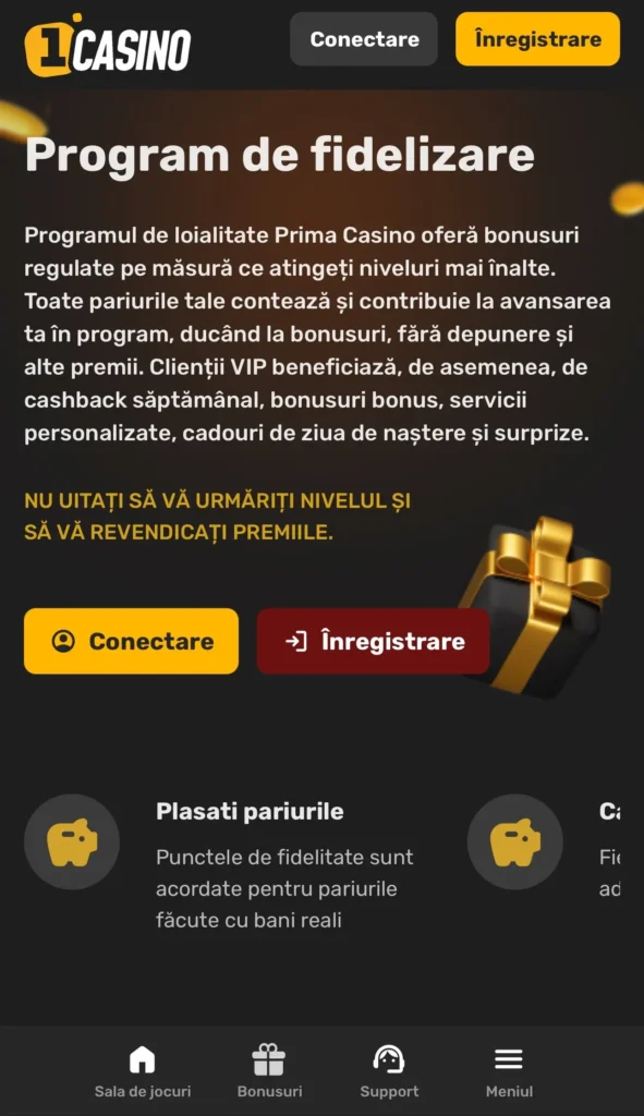 Aplicatia de mobil Prima 1