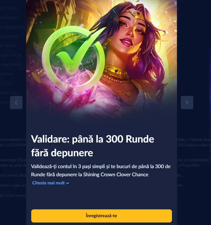 Royal Slots Casino bonus fara depunere (iulie 2025)